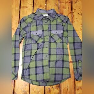 Beans + Bones Green and Black Plaid Men's Shirt